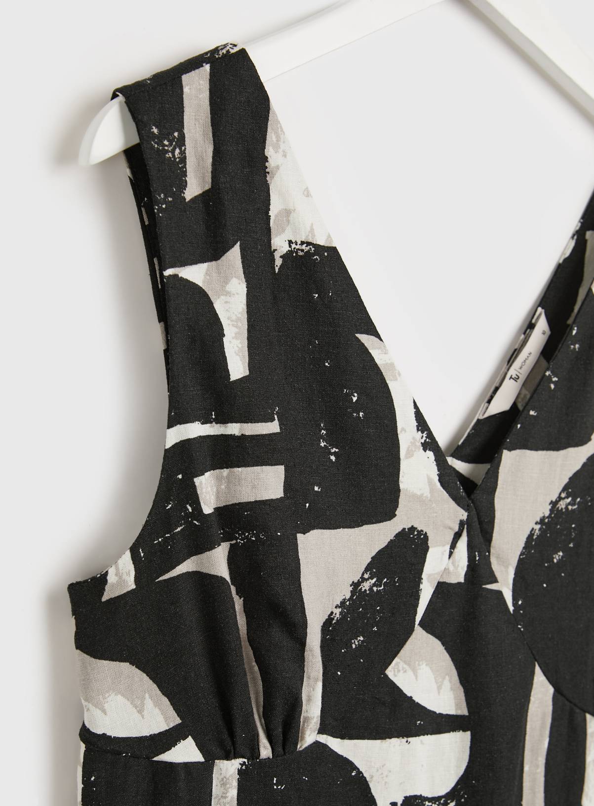 Mono Block Print Linen-Rich Shift Dress - 14 - Image 4
